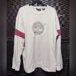 Vintage Timberland Long-sleeve T-shirt Beige Mens XXL